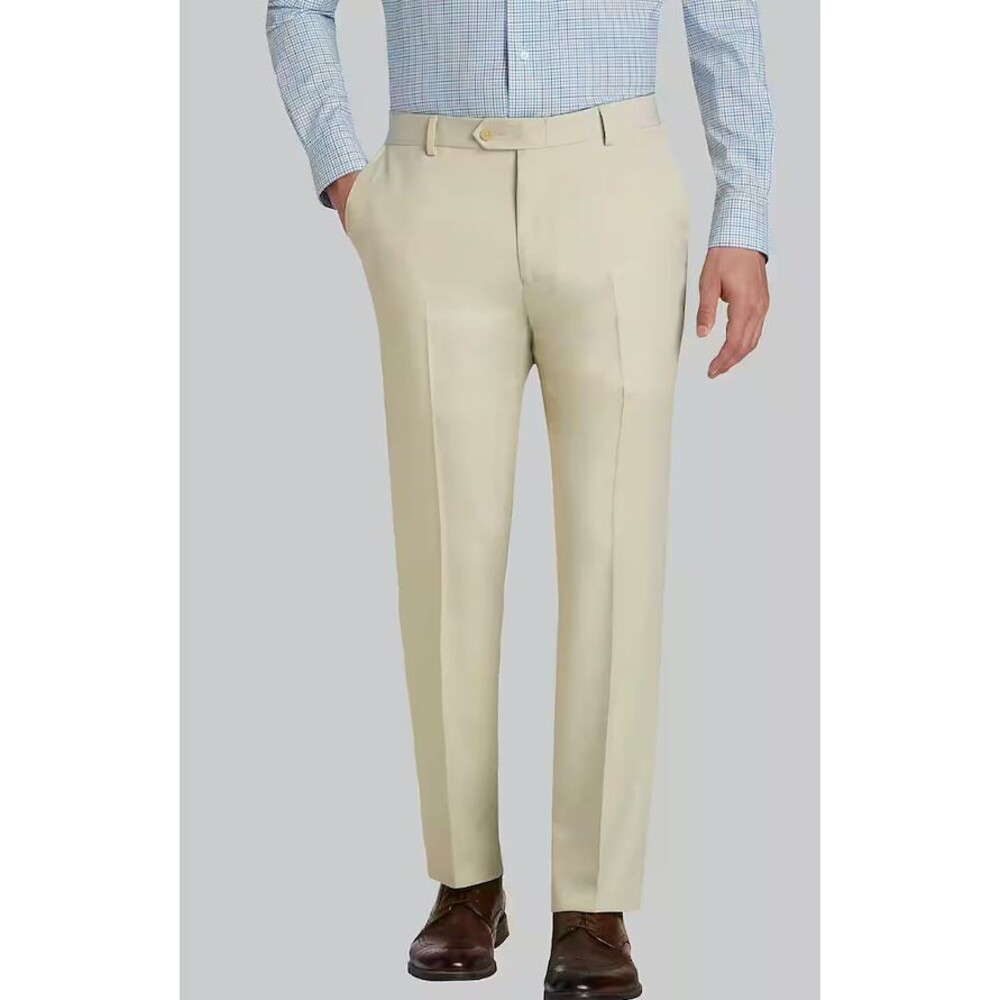 Jos A Bank Traveler Performance Tailored Fit pants -44X32  colour: Stone